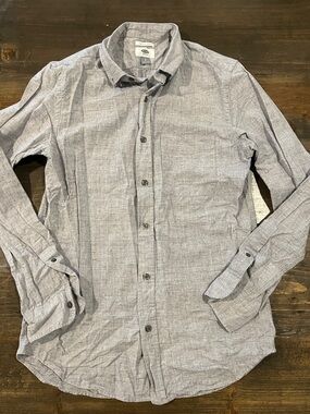 Old Navy Men's Light Gray Casual Button-Down Shirt